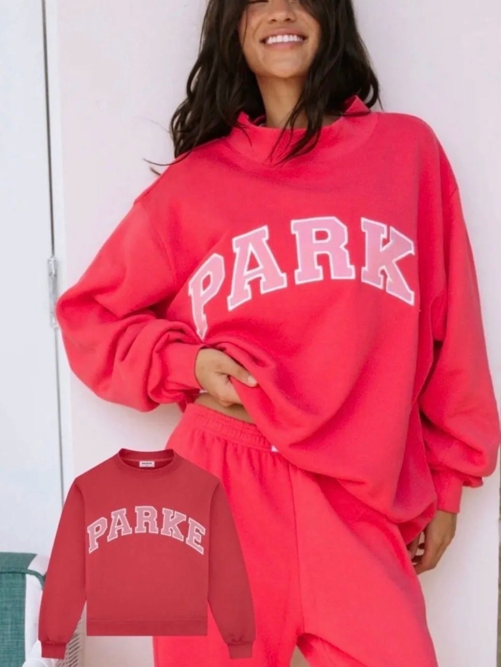 PARKE flamingo Summerland Mockneck Sweatshirt small medium new